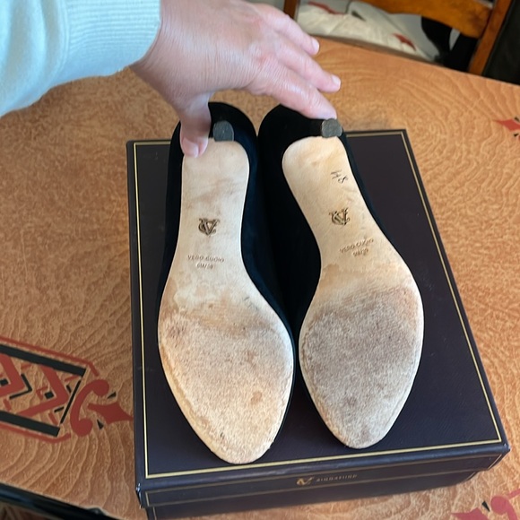 Ladies black suede boot peep toe - Picture 3 of 6